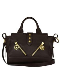Silvio Tossi, Damen Handtasche, Dunkelbraun / Gold