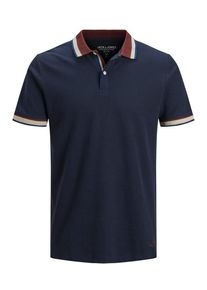 Jack & Jones JACK & JONES, Herren Poloshirt, Beige / Navy / Weinrot