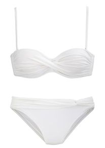 Lascana, Damen Bügel-Bandeau-Bikini, Weiß