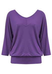 YOGISTAR.COM, Damen Yogi-long-shirt 'sarasvati', Dunkellila