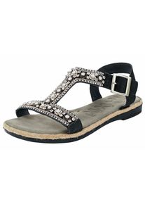 Heine, Damen Sandalette, Schwarz