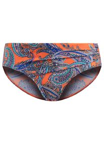 Palmers, Damen Bikinihose 'PAISLEY SUNSET', Hellblau / Dunkelblau / Orange