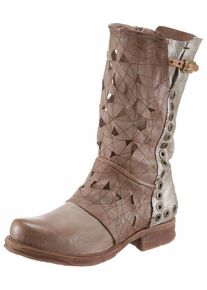 A.S.98, Damen Cowboystiefel 'Saintec', Hellbeige / Silber
