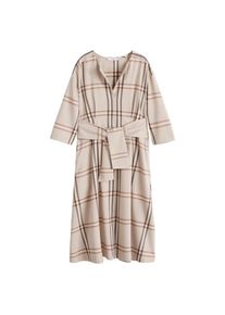 Mango, Damen Kleid 'Knot', Beige / Nachtblau / Braun