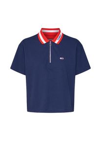 Tommy Jeans, Damen Shirt 'TJW TOMMY BRANDED COLLAR POLO', Navy / Rot