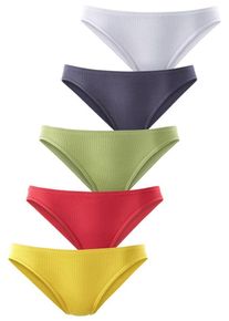 Petite Fleur, Damen Pikee-Slips, Gelbmeliert / Graumeliert / Hellgr&uuml;n / Rot / Naturwei&szlig;