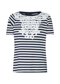 Véro Moda VERO MODA, Damen Shirt 'VMMONA SS', Nachtblau / Weiß