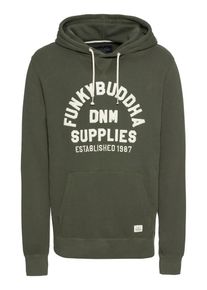 Funky Buddha, Herren Hoodie 'SWEATSHIRTS', Gr&uuml;n / Wei&szlig;