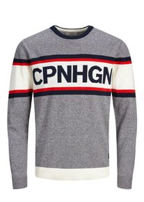 Jack & Jones JACK & JONES, Herren Pullover, Nachtblau / Grau / Rot / Wei&szlig;