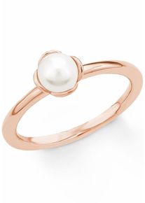 s.Oliver RED LABEL, Damen Perlenring '2018590', Rosegold / Wei&szlig;