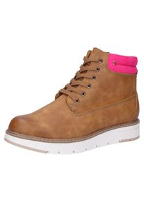 Marco Tozzi, Damen Stiefelette, Braun / Neonpink