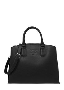 DKNY, Damen Handtasche 'NOHO - LG TRIPLE COMP SATCHEL - PEBBLE', Schwarz / Silber