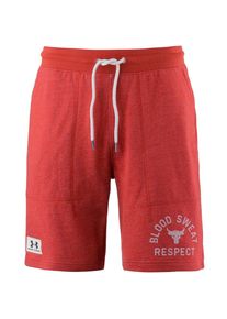 Under Armour, Herren Shorts 'Project Rock Respect', Hellgrau / Orangerot