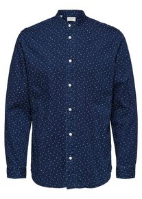 Selected Homme, Herren Hemd, Enzian / Wei&szlig;