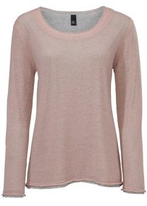Heine, Damen V-Pullover, Grau / Rosa