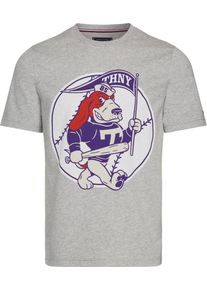 Tommy Hilfiger, Herren T-Shirt, Indigo / Graumeliert / Rot / Wei&szlig;