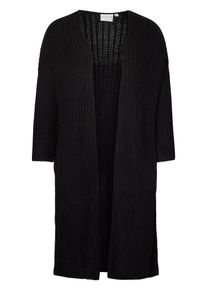 JUNAROSE, Damen Lange gestrickte Strickjacke, Schwarz