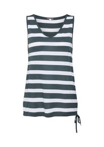Street One, Damen Top 'Gilla', Khaki / Weiß