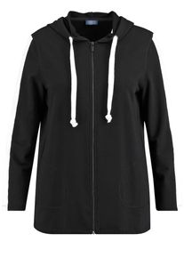 SAMOON, Damen Sweatjacke, Schwarz