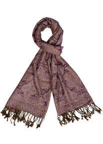 Silvio Tossi, Damen Schal, Beige / Helllila / Dunkellila