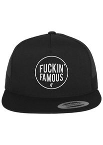 Mister Tee, Herren Trucker Cap 'Famous Fuckin', Schwarz / Wei&szlig;