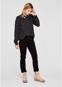 s.Oliver RED LABEL, Damen Bluse, Hellgrau / Schwarz