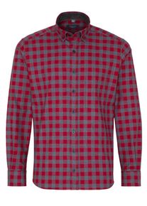 Eterna, Herren Hemd 'MODERN FIT', Dunkelgrau / Rubinrot