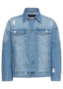 Urban Classics, Herren Jacke 'Ripped Denim Jacket', Blue Denim