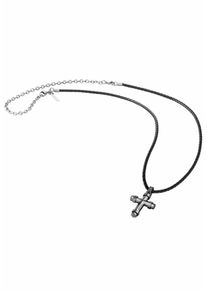 Police, Damen Kette mit Anhänger 'BLAZE, Kreuz, PJ26038PLB.04', Schwarz / Silber