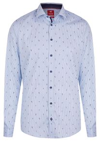 pure, Herren Hemd, Royalblau / Wei&szlig;