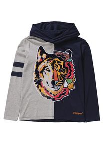 Desigual, Langarmshirt, Dunkelblau / Grau / Orange / Pink