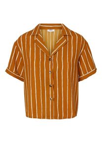 Pieces, Damen Bluse, Orange / Weiß