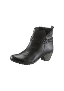 Hirschkogel, Damen Trachtenstiefelette mit Edelwei&szlig;-Stick, Schwarz