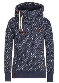 Naketano, Damen Kapuzensweatshirt, Dunkelblau / Wei&szlig;