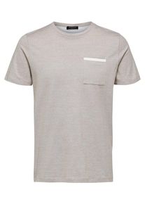 Selected Homme, Herren T-Shirt, Camel / Weiß