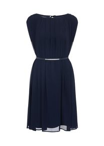 Apart, Damen Chiffonkleid mit U-Boot-Ausschnitt, Nachtblau