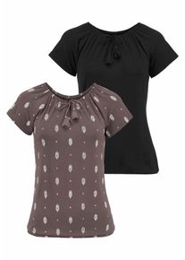 Vivance, Damen Shirts, Taupe / Schwarz