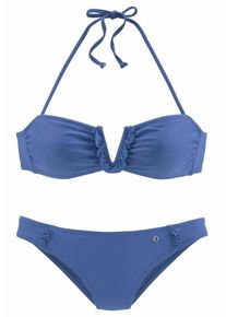 s.Oliver RED LABEL, Damen Bandeau-Bikini, Blau
