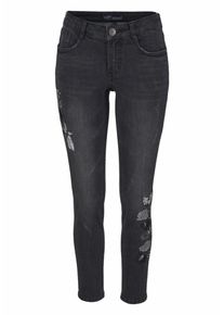 Arizona, Damen Jeans, Black Denim / Silber