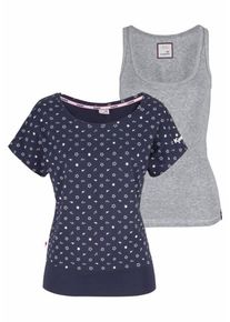 Kangaroos, Damen Oversize-Shirt, Marine / Grau / Wei&szlig;