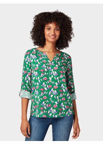 Tom Tailor, Damen Bluse, Blau / Grasgrün / Hellpink / Weiß