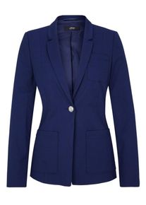 s.Oliver BLACK LABEL, Damen Taillierter Blazer mit Emblem-Knopf, Blau