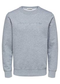 Selected Homme, Herren Sweatshirt, Graumeliert / Weiß