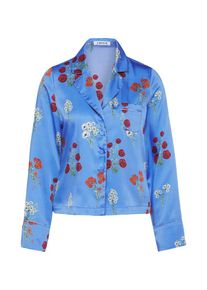 EDITED, Damen Bluse 'Kellie', Creme / Royalblau / Feuerrot