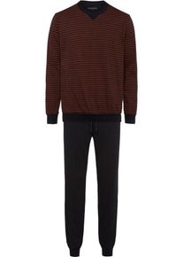 Schiesser, Herren Pyjama, Rostbraun / Schwarz