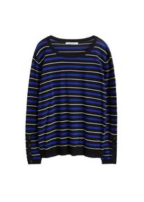 Violeta by Mango, Damen Pullover 'Spring', Blau / Schwarz / Wei&szlig;