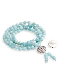 YOGISTAR.COM, Damen Mala-Kette, Türkis / Silber