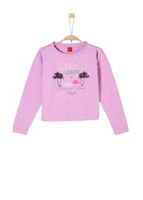 s.Oliver Junior, Mädchen Cropped Sweater mit Exotik-Artwork, Pink