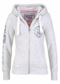 Superdry, Damen Sweatjacke 'TRACK & FIELD', Hellblau / Graumeliert