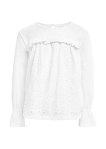 next, M&auml;dchen Langarmshirt mit Lochstickerei f&uuml;r M&auml;dchen, Wei&szlig;